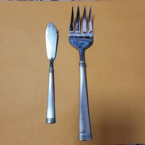 Wallace NAPOLI FROST Stainless Flatware -- Serving Fork / Butter Knife Set